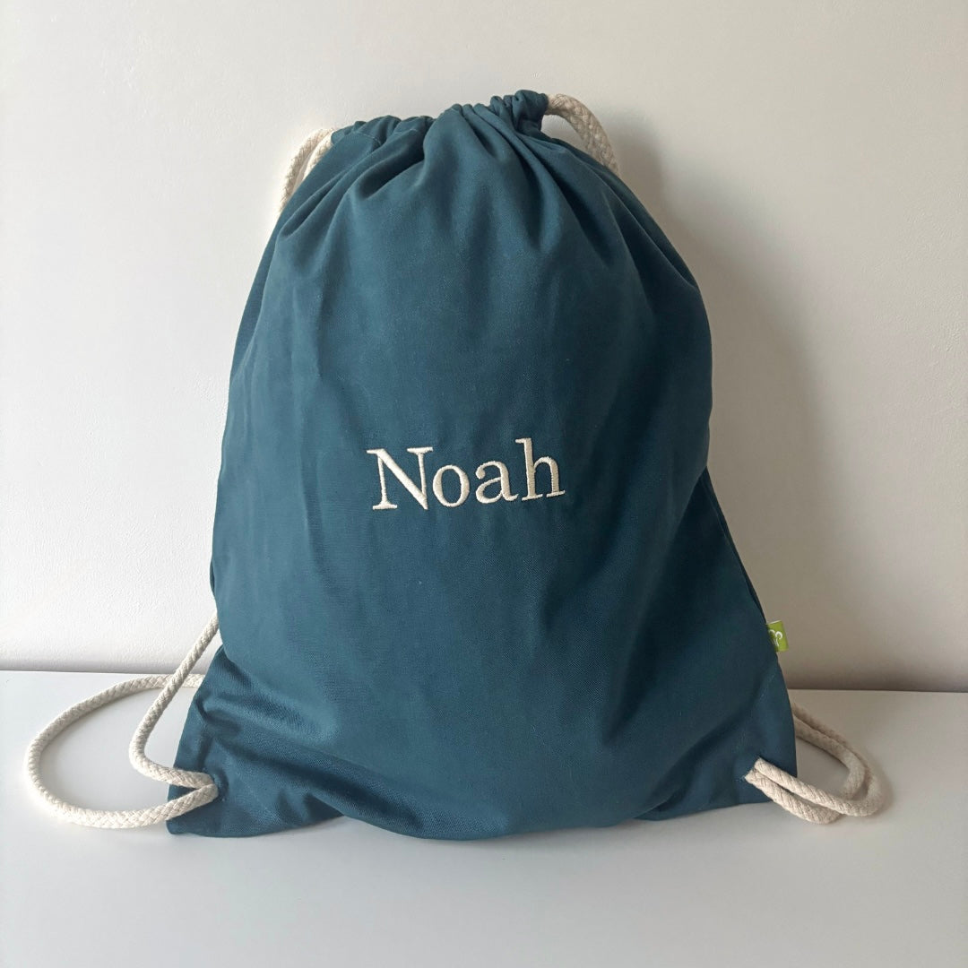 Turnzak met geborduurde naam