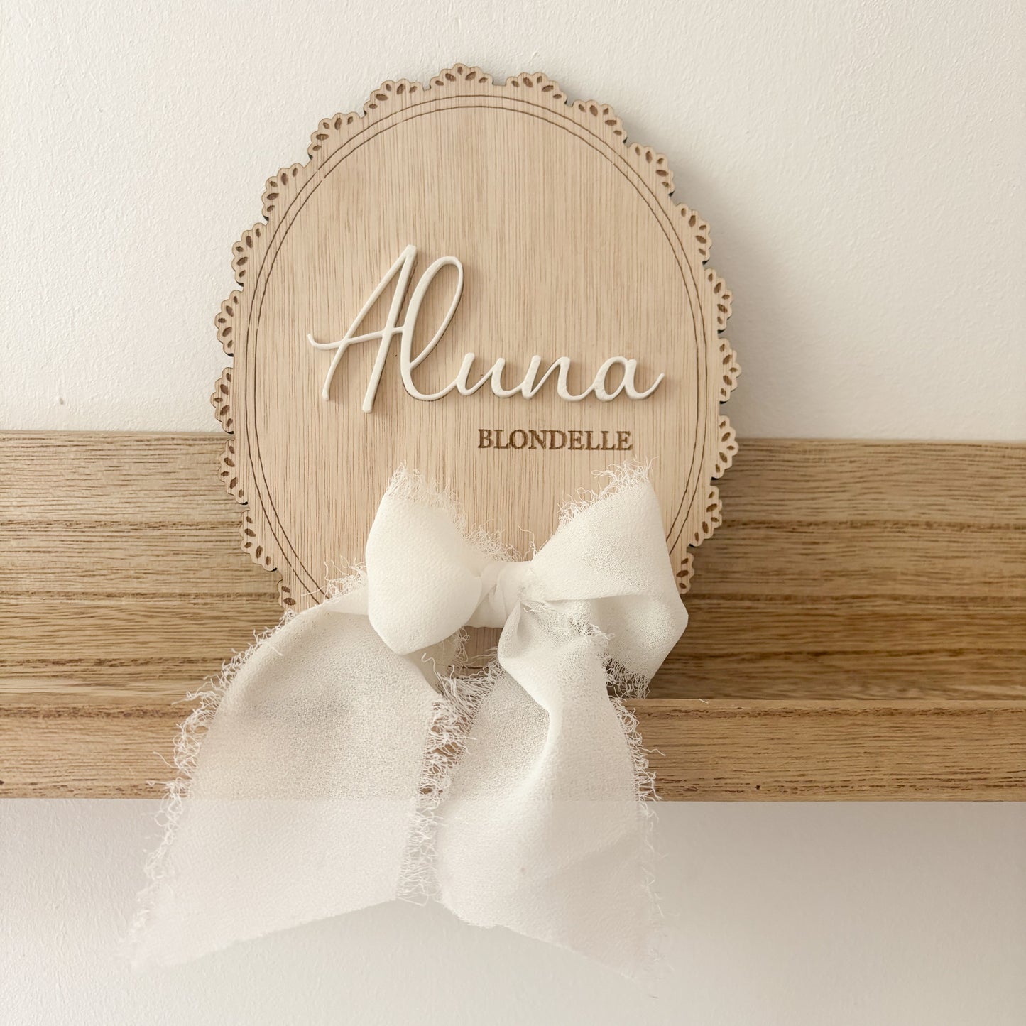 Geboortebord ovaal | 3D geprinte naam