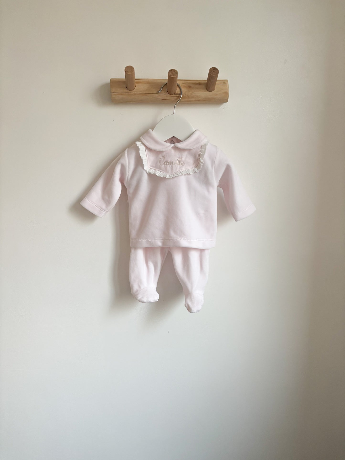 2- delige pakje velours roze