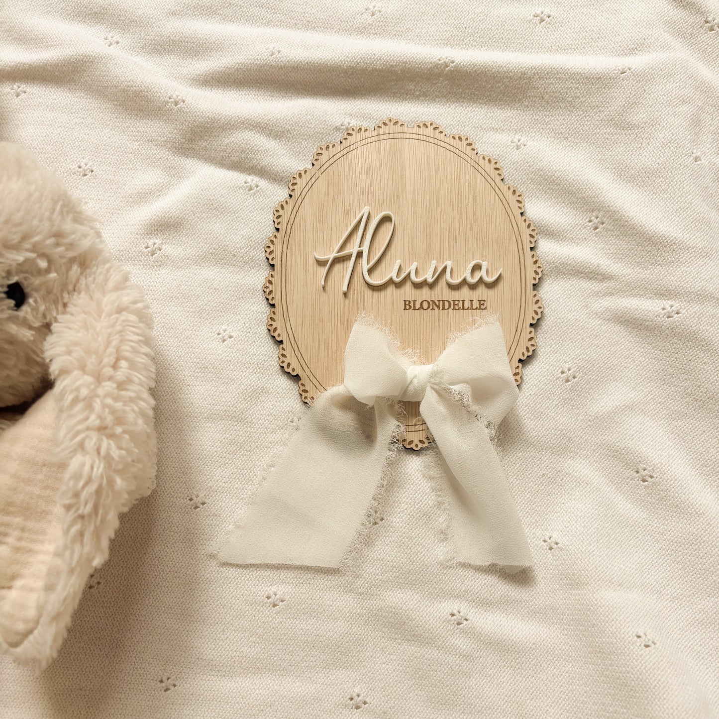 Geboortebord ovaal | 3D geprinte naam