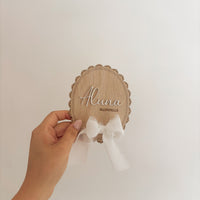 Plaque de naissance ovale | Prénom imprimé en 3D