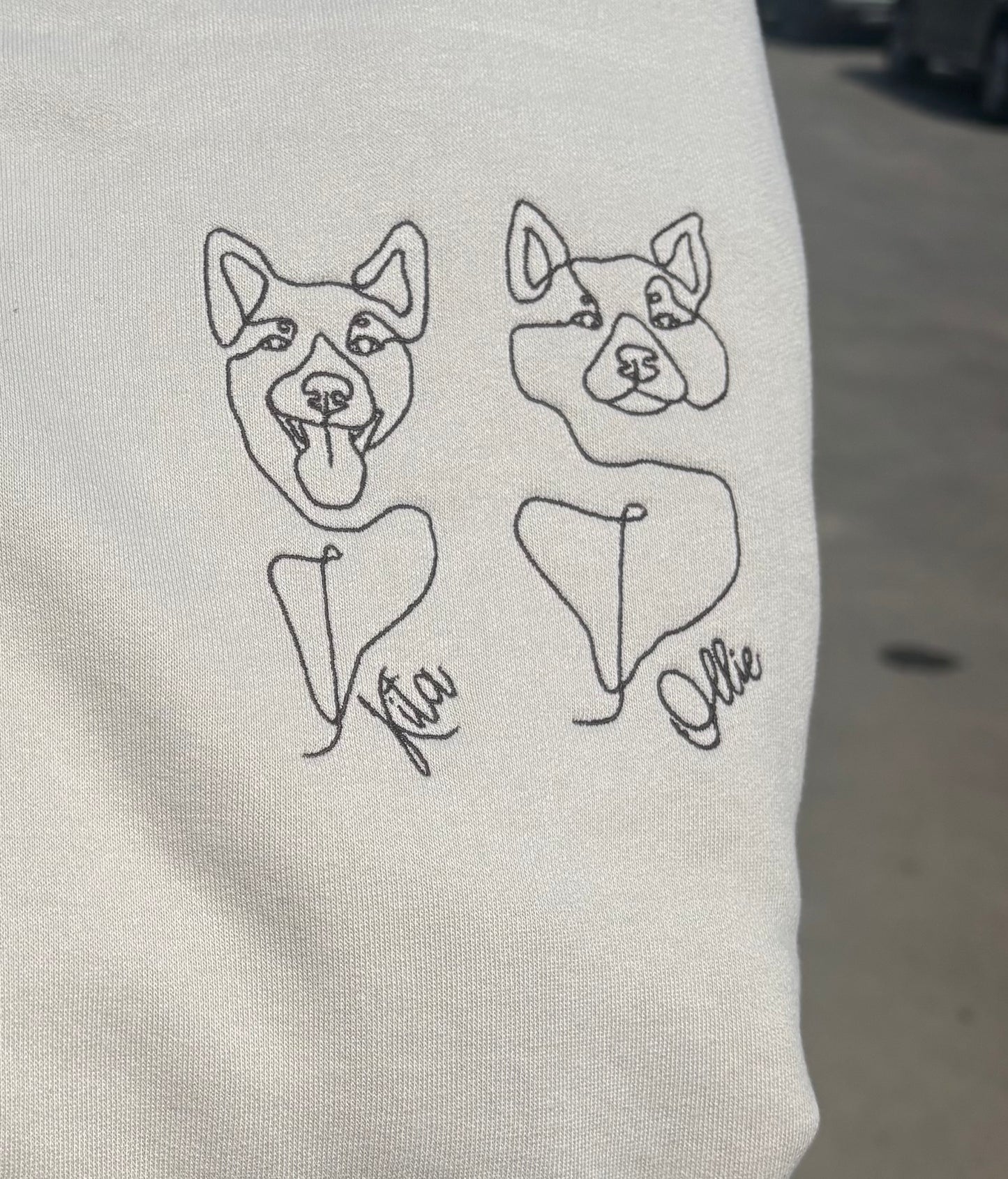 T-shirt lijntekening hond