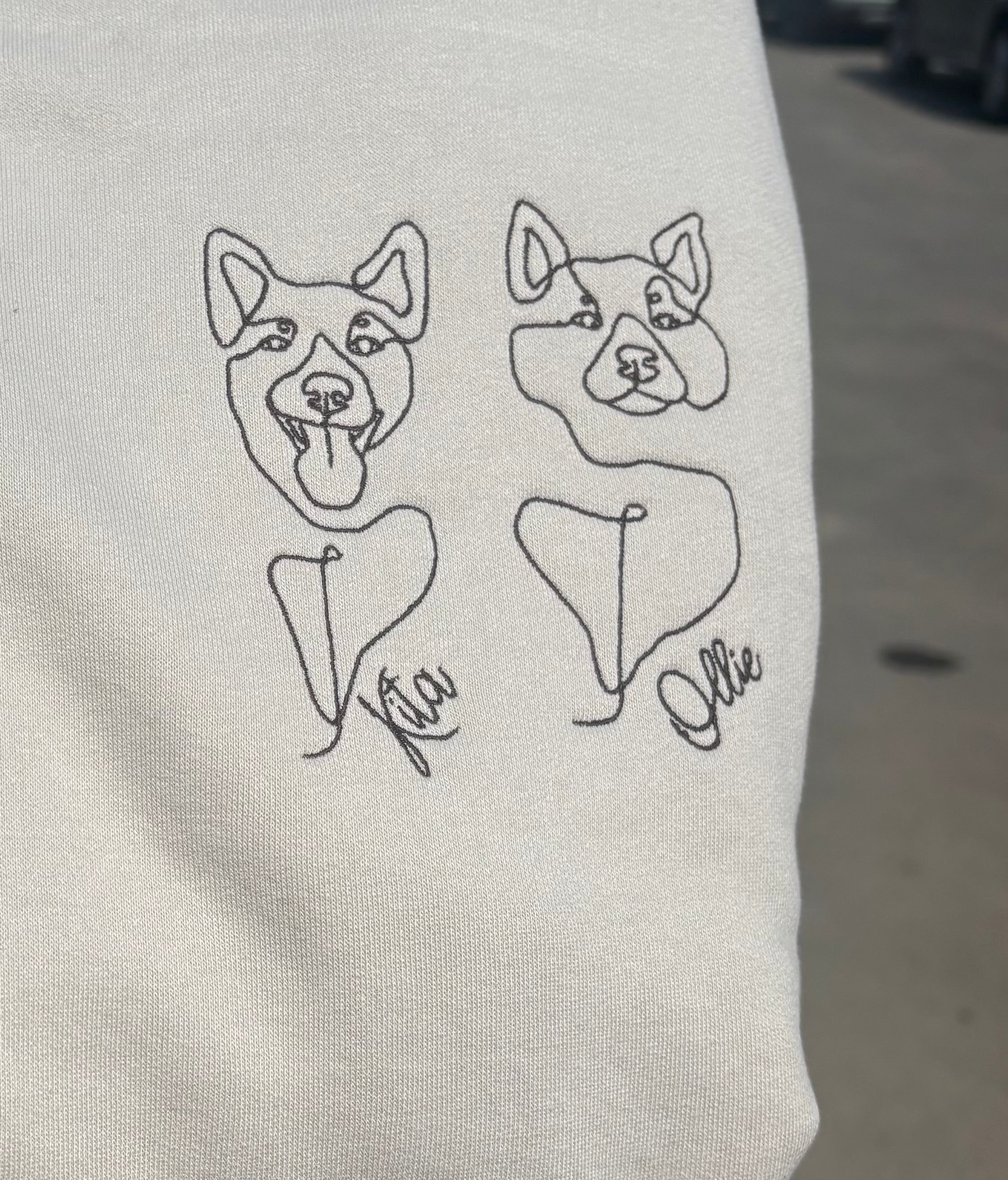 T-shirt lijntekening hond