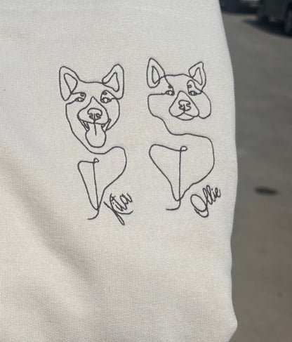T-shirt lijntekening hond