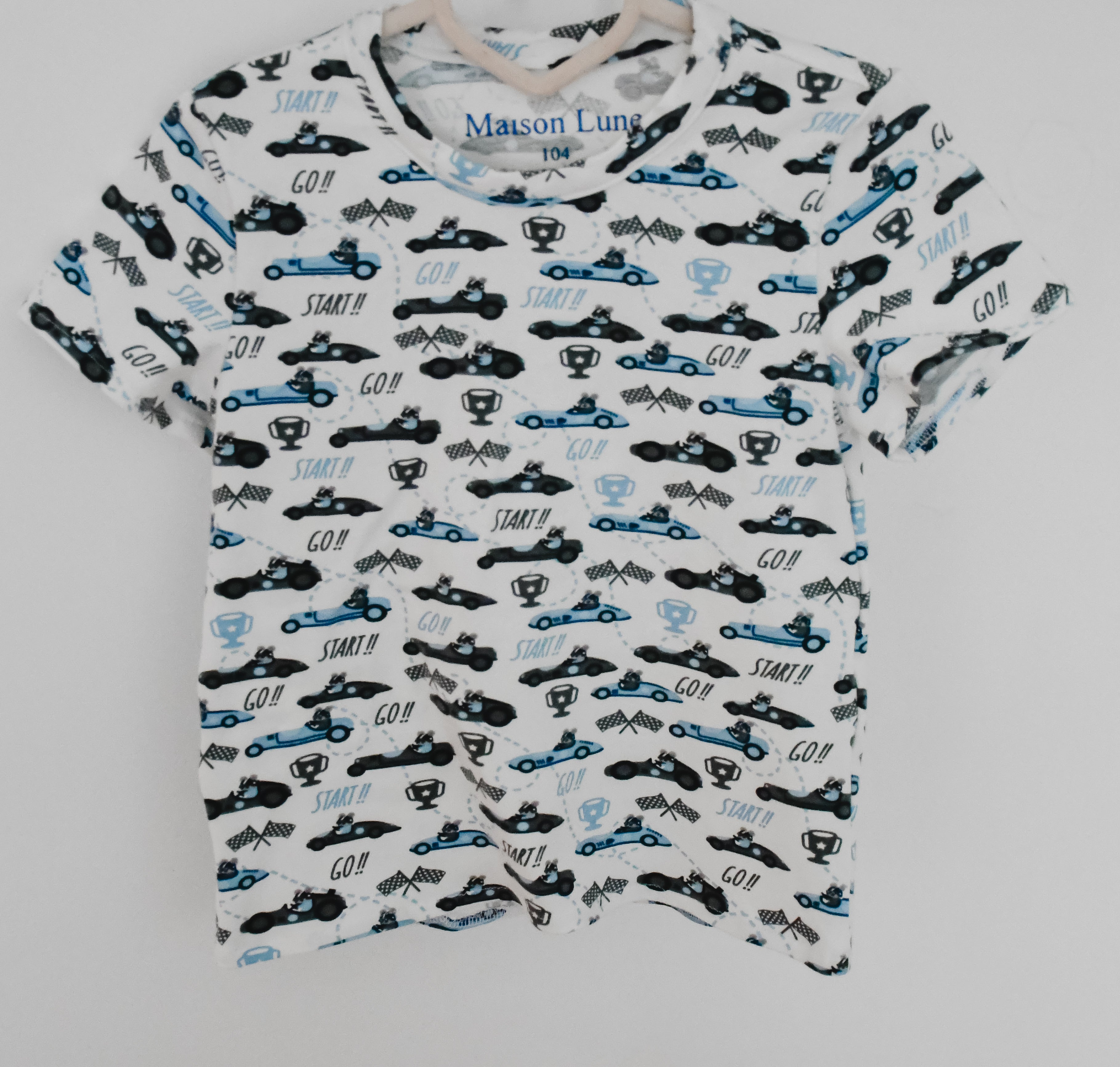 T-shirt auto blauw