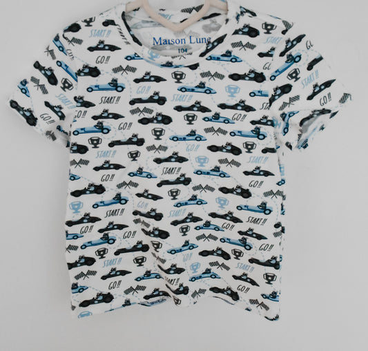 T-shirt auto blauw