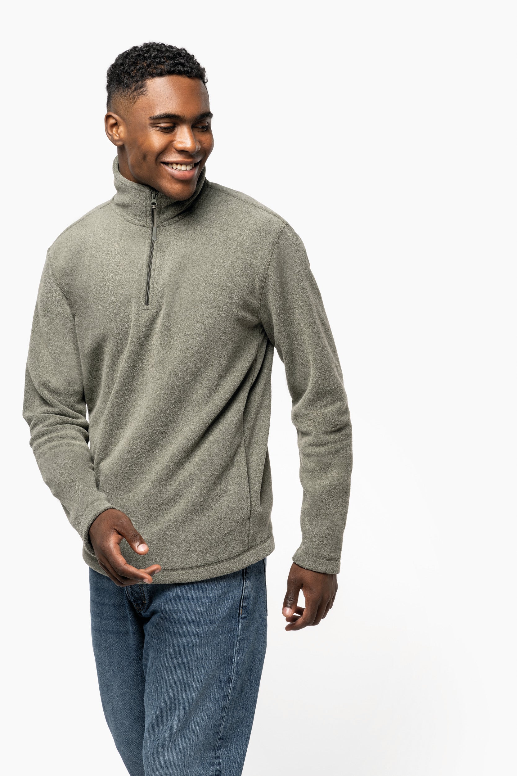 Fleece trui half zipper | Kariban