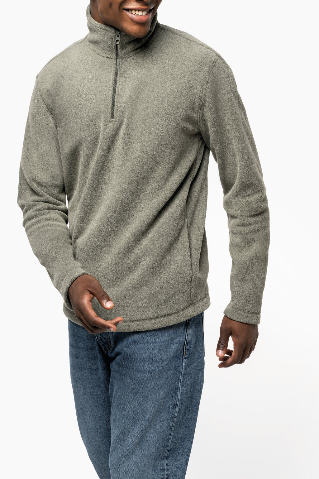 Fleece trui half zipper | Kariban
