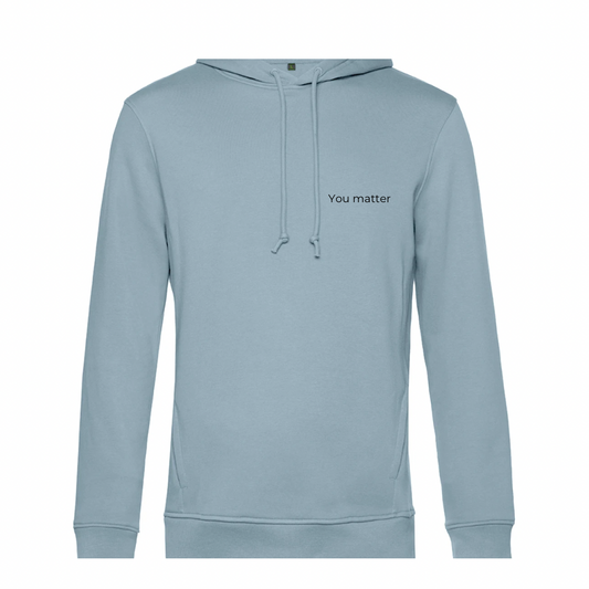 Hoodie met tekst geborduurd