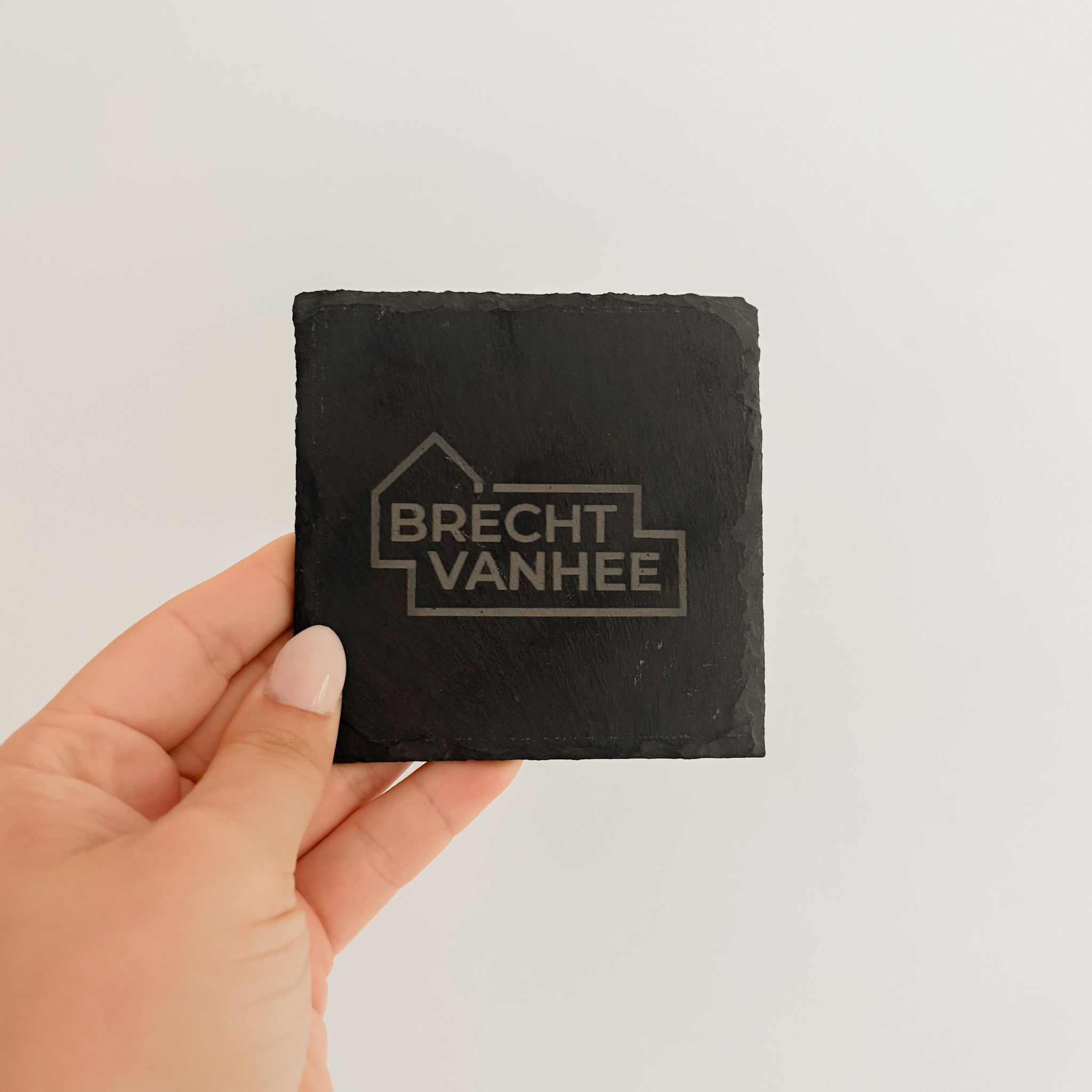 Onderzetter leisteen  vierkant | gegraveerd met tekst