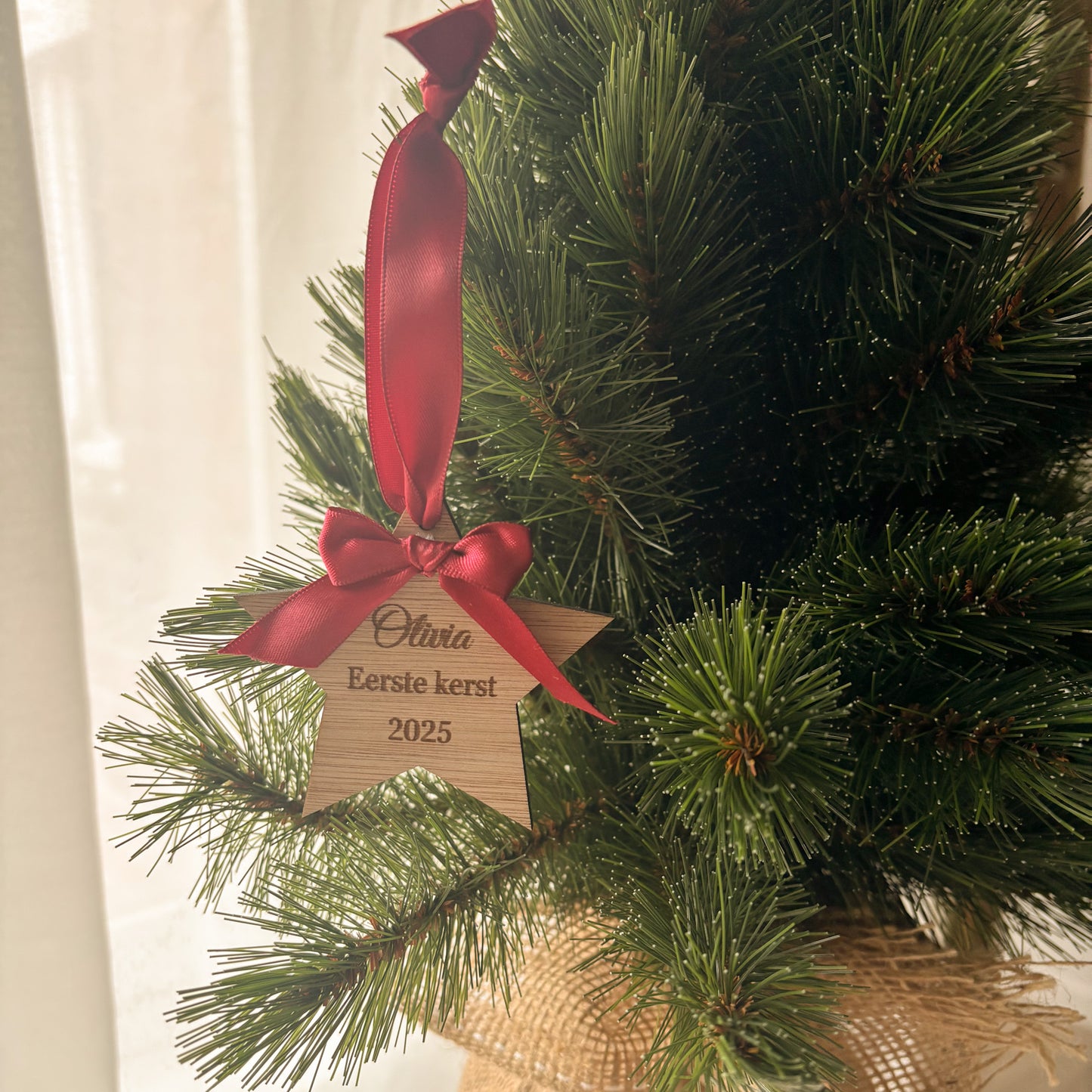 Kersthanger | ster gegraveerd in 2d