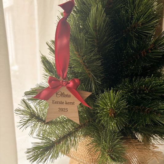Kersthanger | ster gegraveerd in 2d