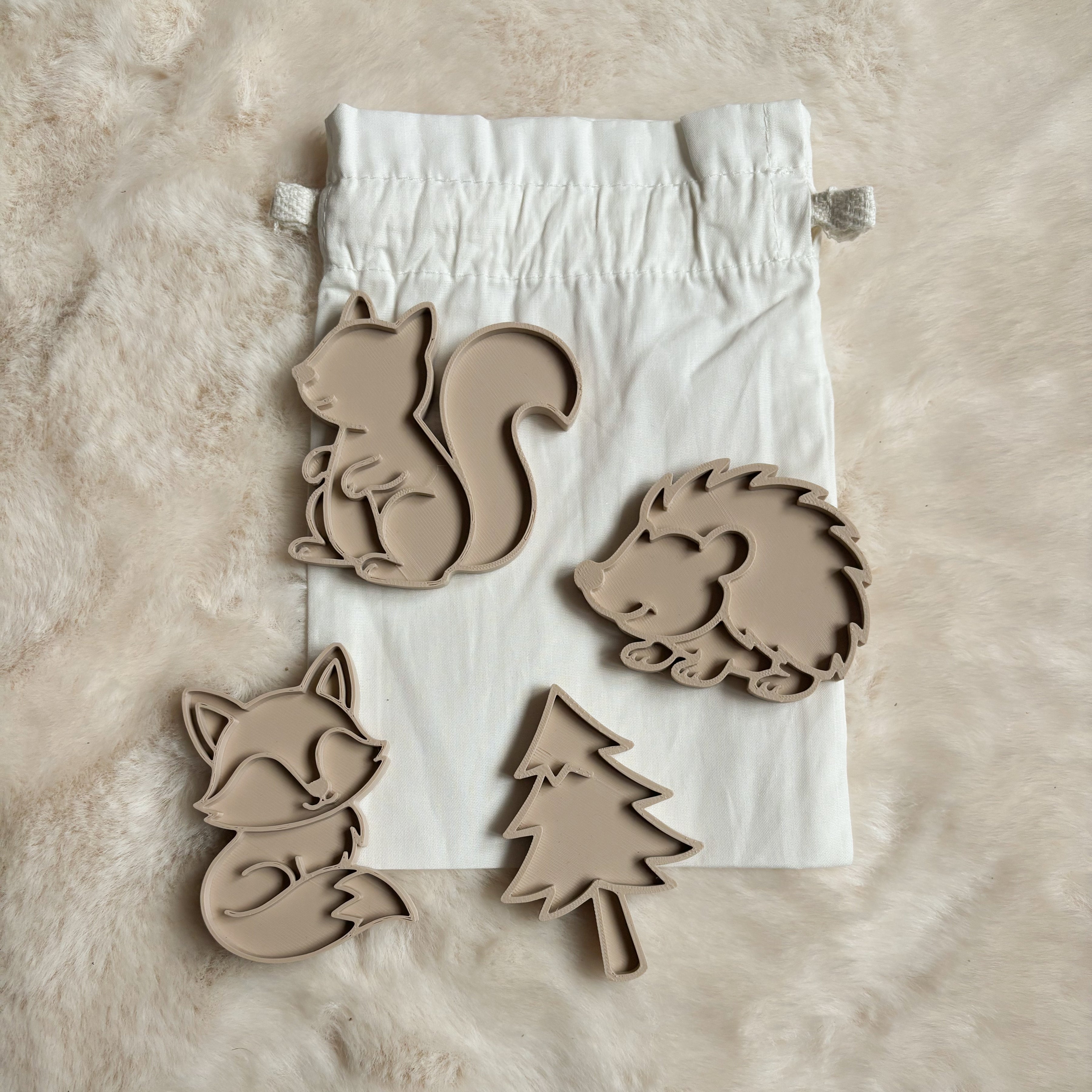 Vulvormen thema Bos | set van 4