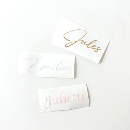 Vinyl naamsticker groot (max. 20cm)