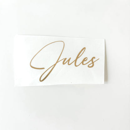 Vinyl naamsticker klein (max. 6cm)