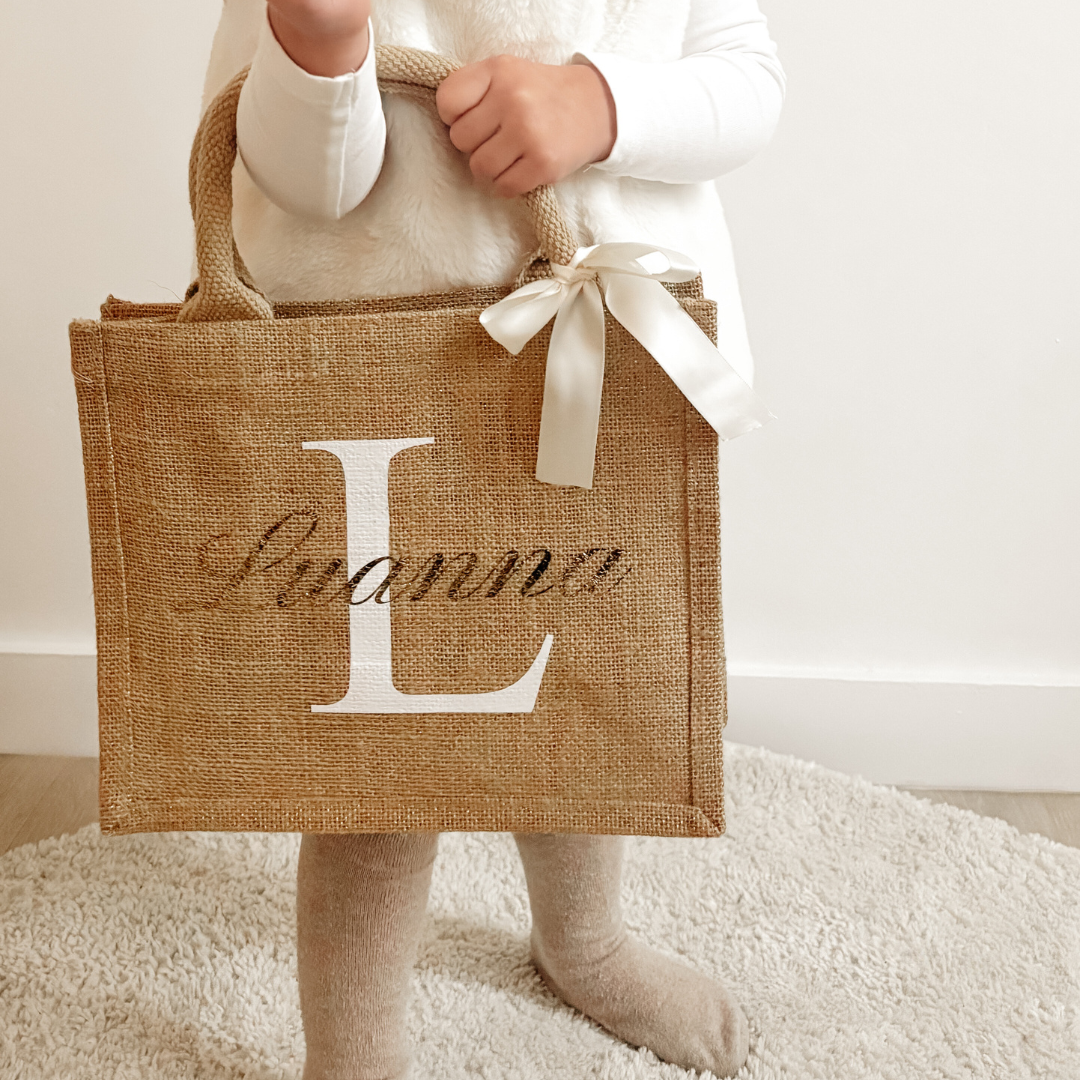 Jutte tas met naam en initiaal
