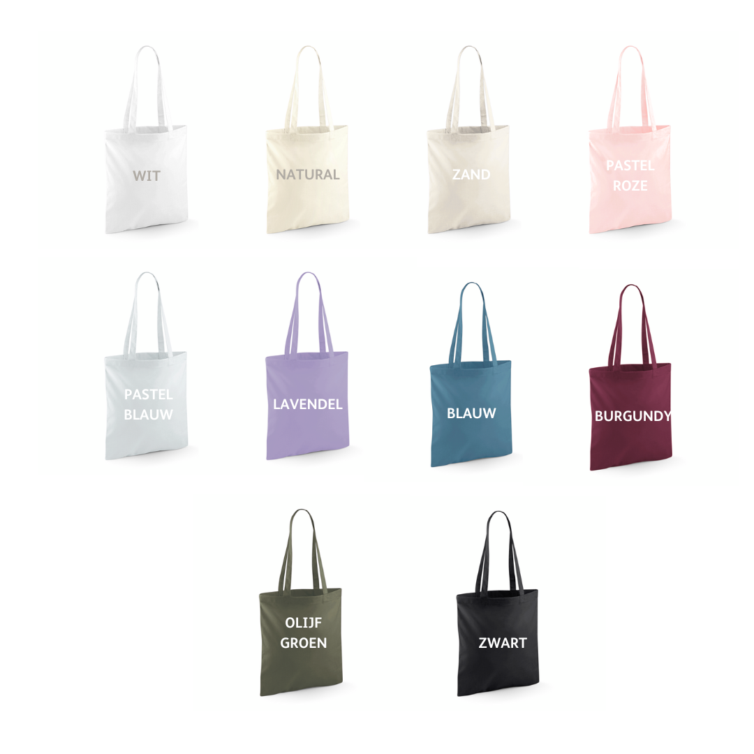 Tote bag met lijntekening hond