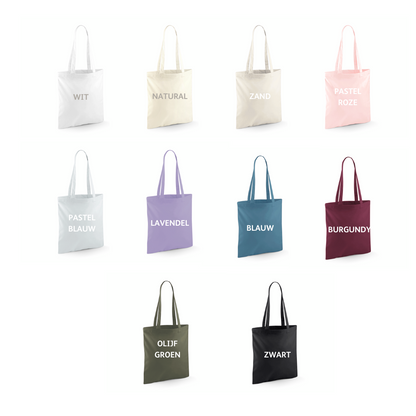 Tote bag met lijntekening hond