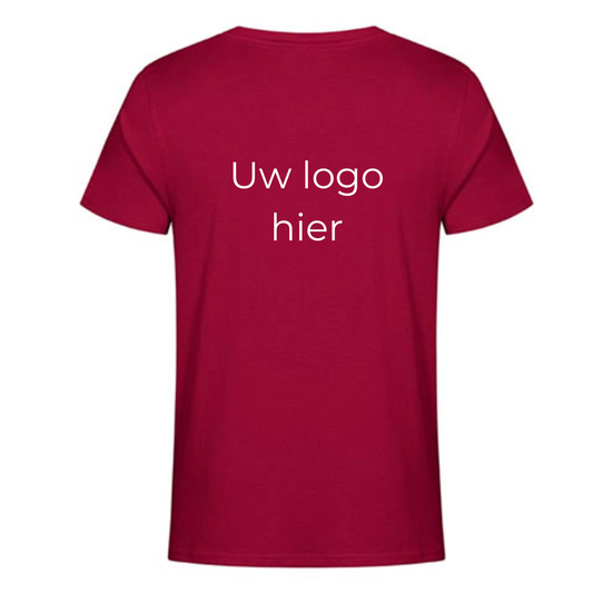 T-shirt met logo geborduurd (rug)