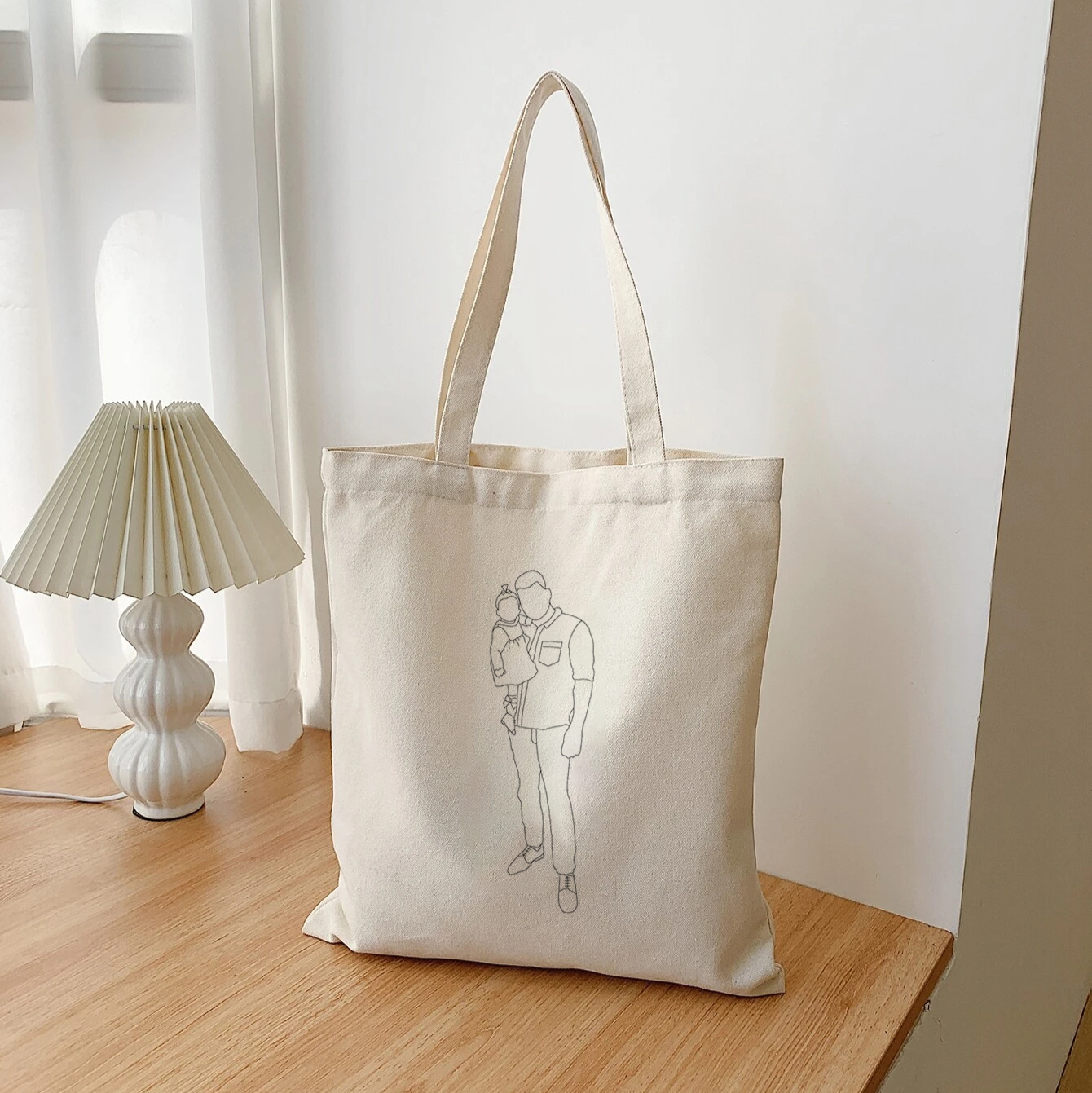 Tote bag met lijntekening