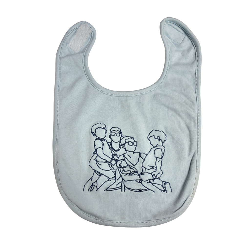 Slabbetje met lijntekening