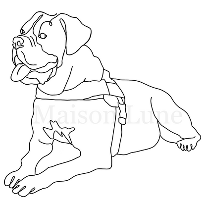 Digitale lijntekening hond