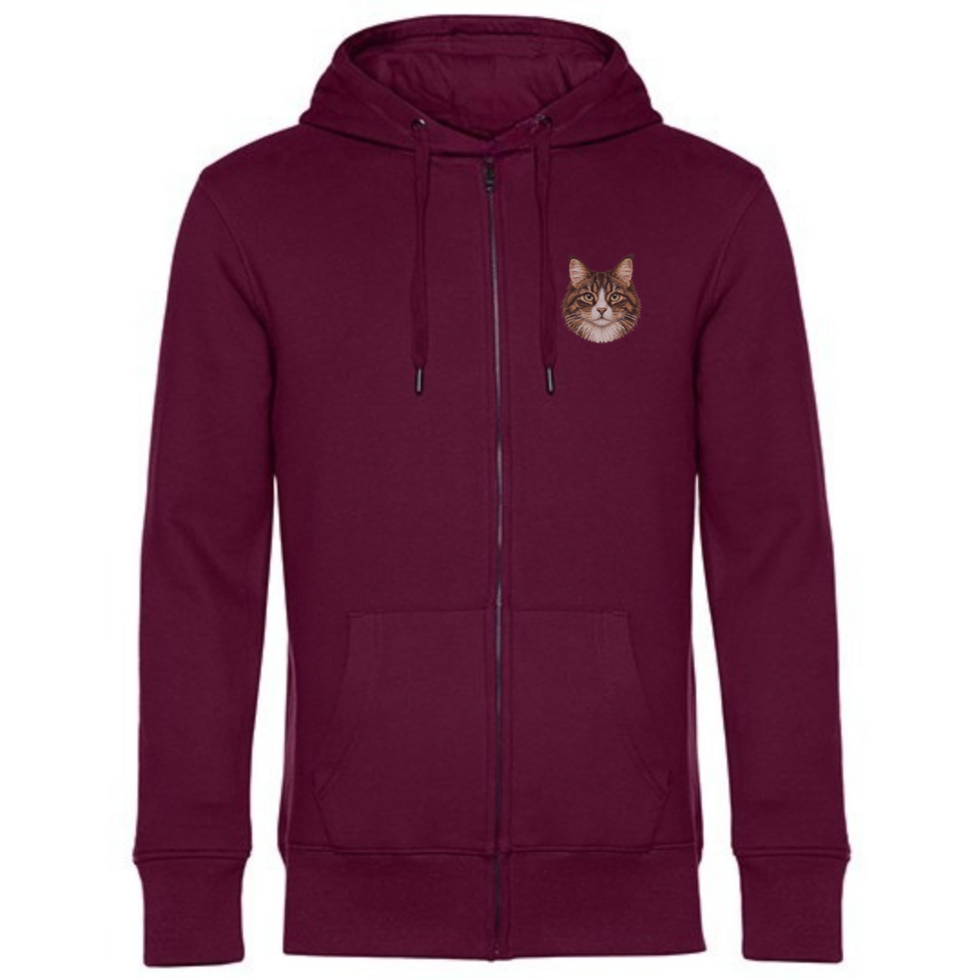 Hoodie met rits | Volgeborduurd huisdier